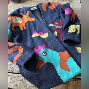 Girasol VINTAGE handcrafted in Mexico. Denim cotton jacket. Unisex